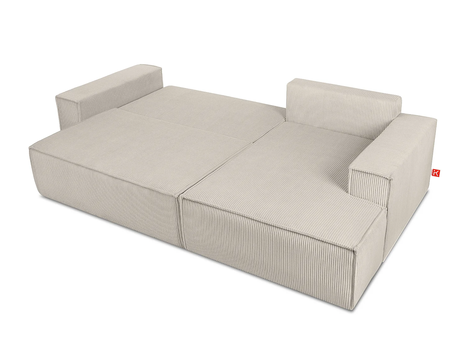 Ecksofa rechts - mit Schlaffunktion - in Pet Friendly Cord-Stoff - cremefarben - NAPI