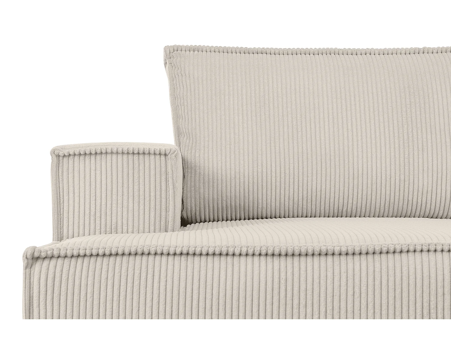 Ecksofa rechts - mit Schlaffunktion - in Pet Friendly Cord-Stoff - cremefarben - NAPI