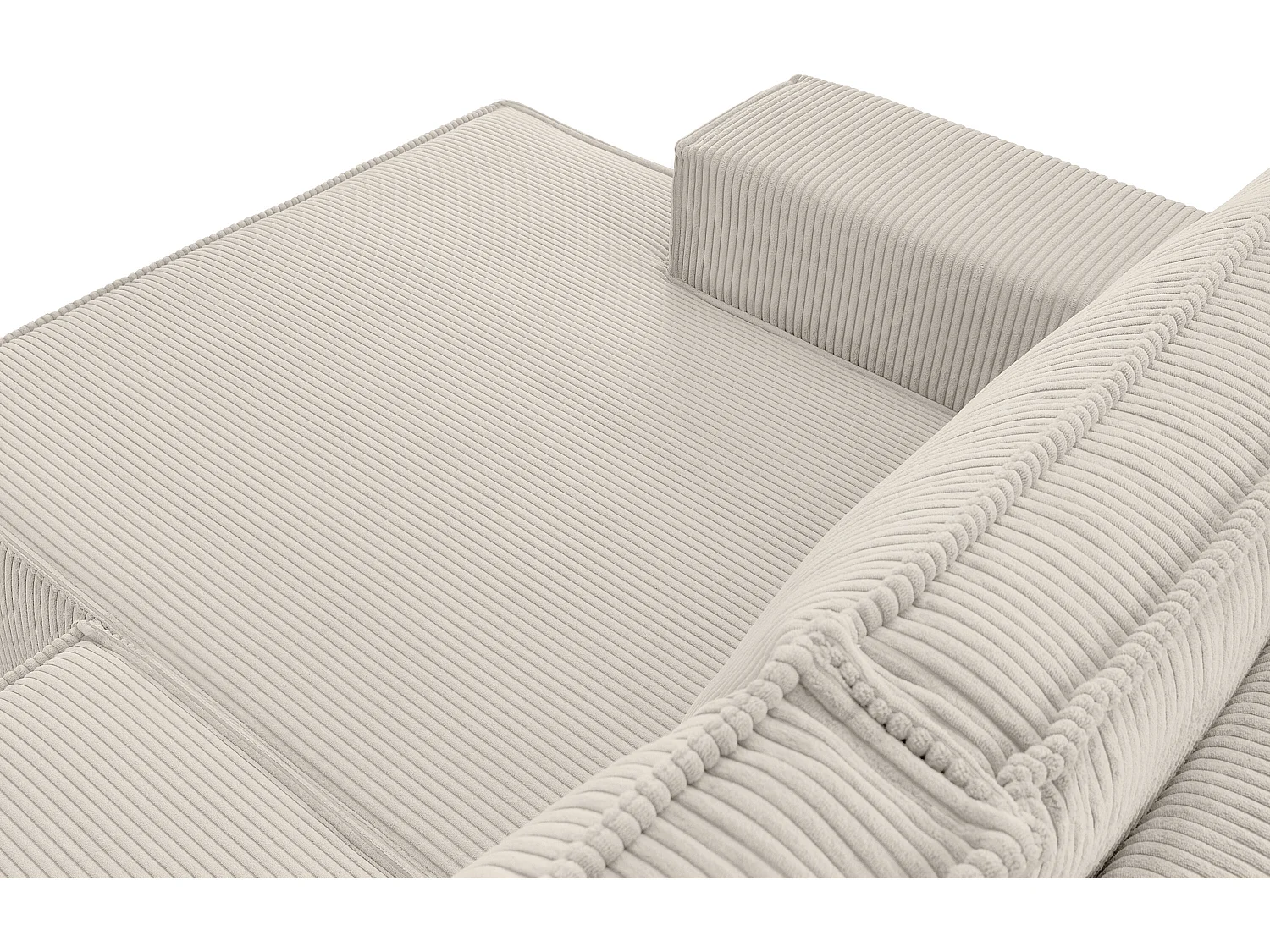 Ecksofa rechts - mit Schlaffunktion - in Pet Friendly Cord-Stoff - cremefarben - NAPI