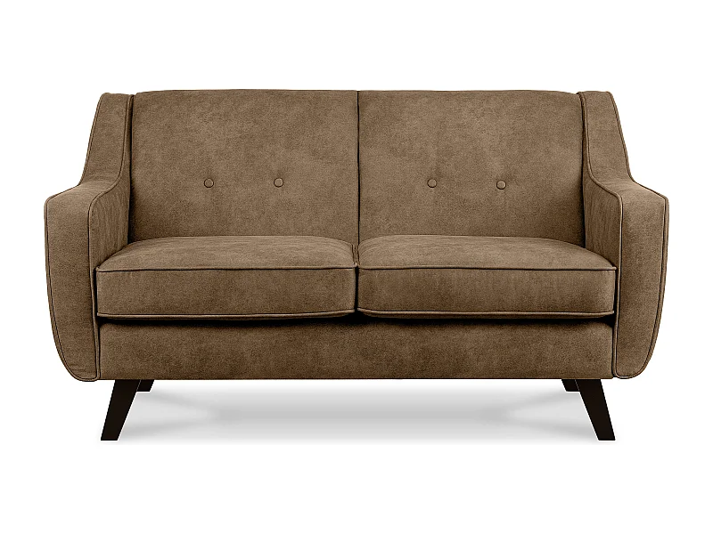 Sofa - 2 Sitzer im zeitlosen Design - in Lederoptik - hellbraun - TERSO