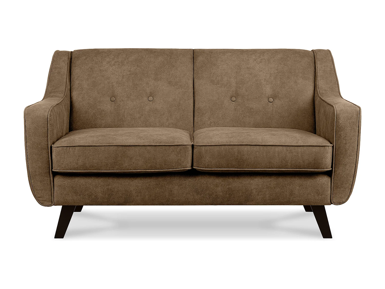 Sofa - 2 Sitzer im zeitlosen Design - in Lederoptik - hellbraun - TERSO