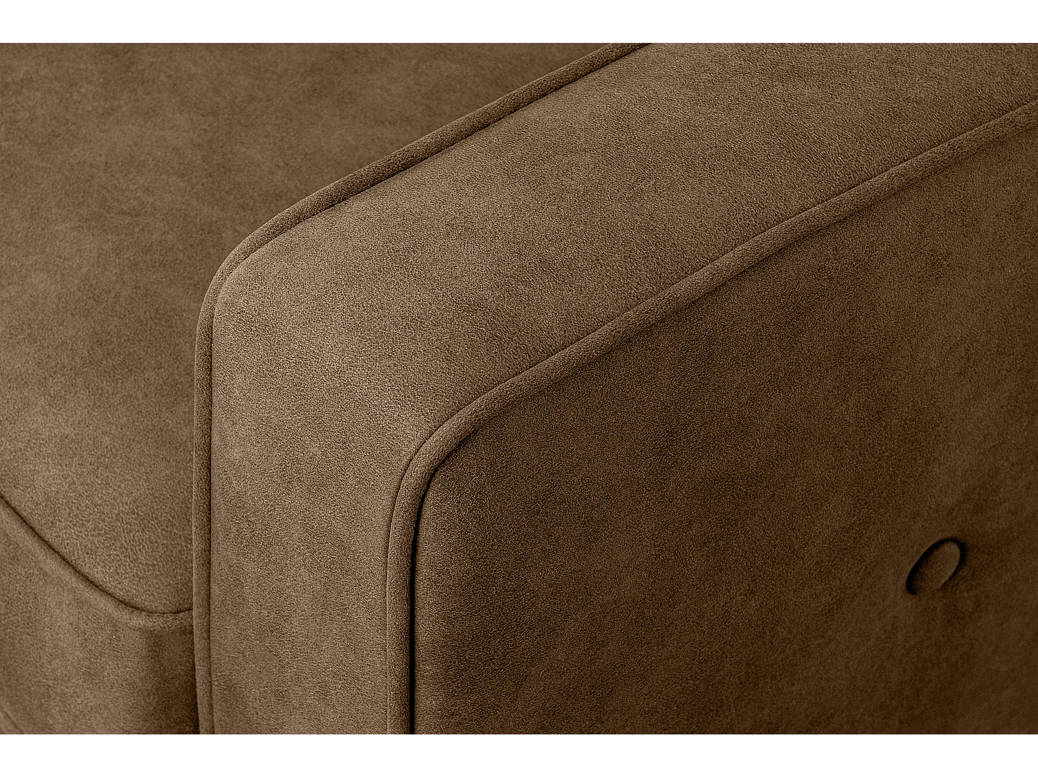 Sofa - 2 Sitzer im zeitlosen Design - in Lederoptik - hellbraun - TERSO