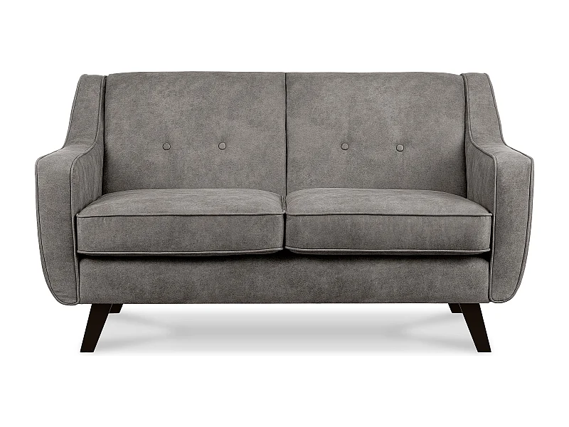 Sofa - 2 Sitzer im zeitlosen Design - in Lederoptik - grau - TERSO