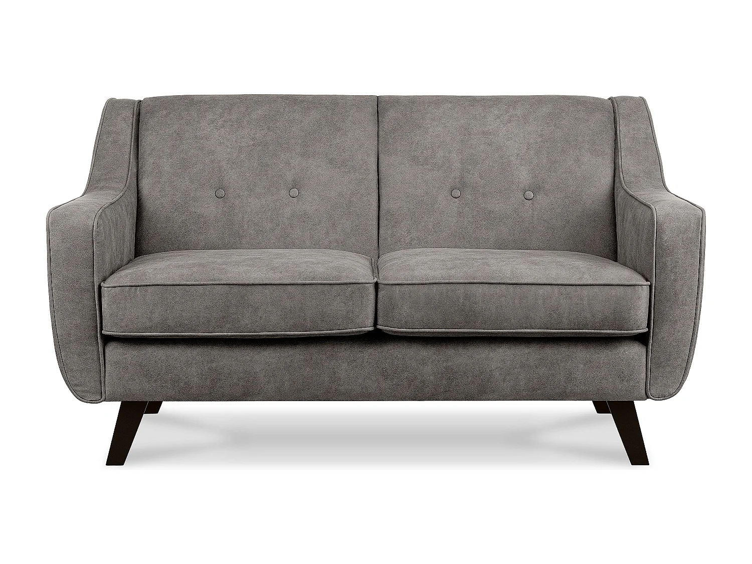 Sofa - 2 Sitzer im zeitlosen Design - in Lederoptik - grau - TERSO