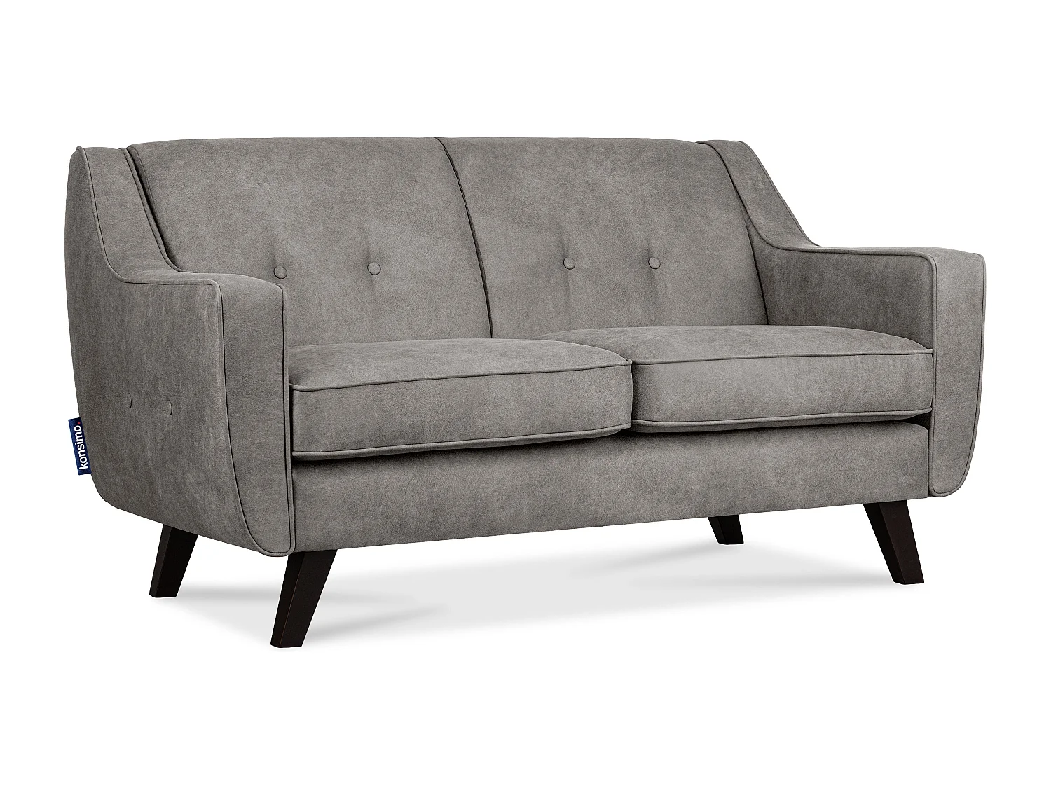 Sofa - 2 Sitzer im zeitlosen Design - in Lederoptik - grau - TERSO