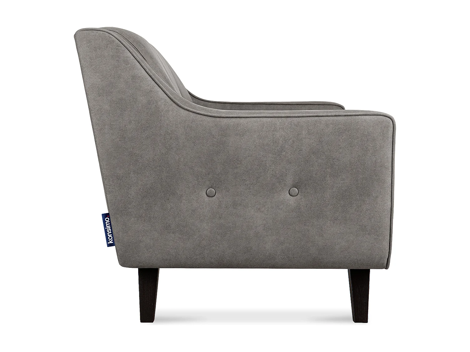 Sofa - 2 Sitzer im zeitlosen Design - in Lederoptik - grau - TERSO