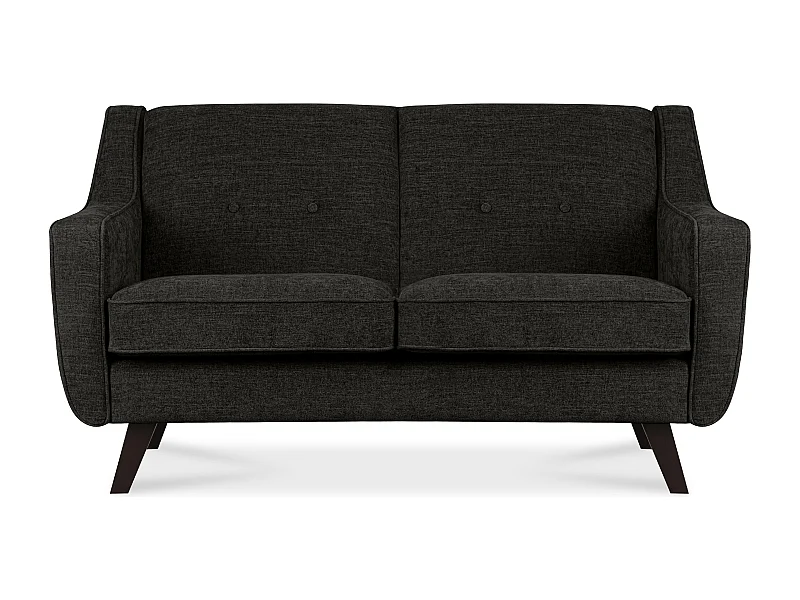 Sofa - 2 Sitzer im zeitlosen Design - Velours-Bezug - grau - TERSO