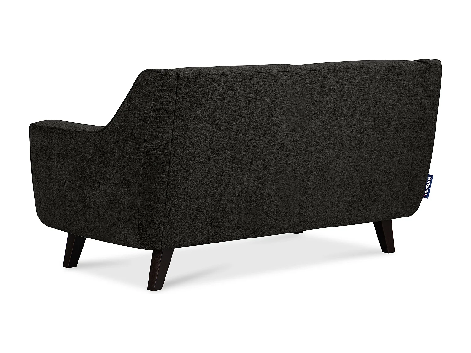 Sofa - 2 Sitzer im zeitlosen Design - Velours-Bezug - grau - TERSO
