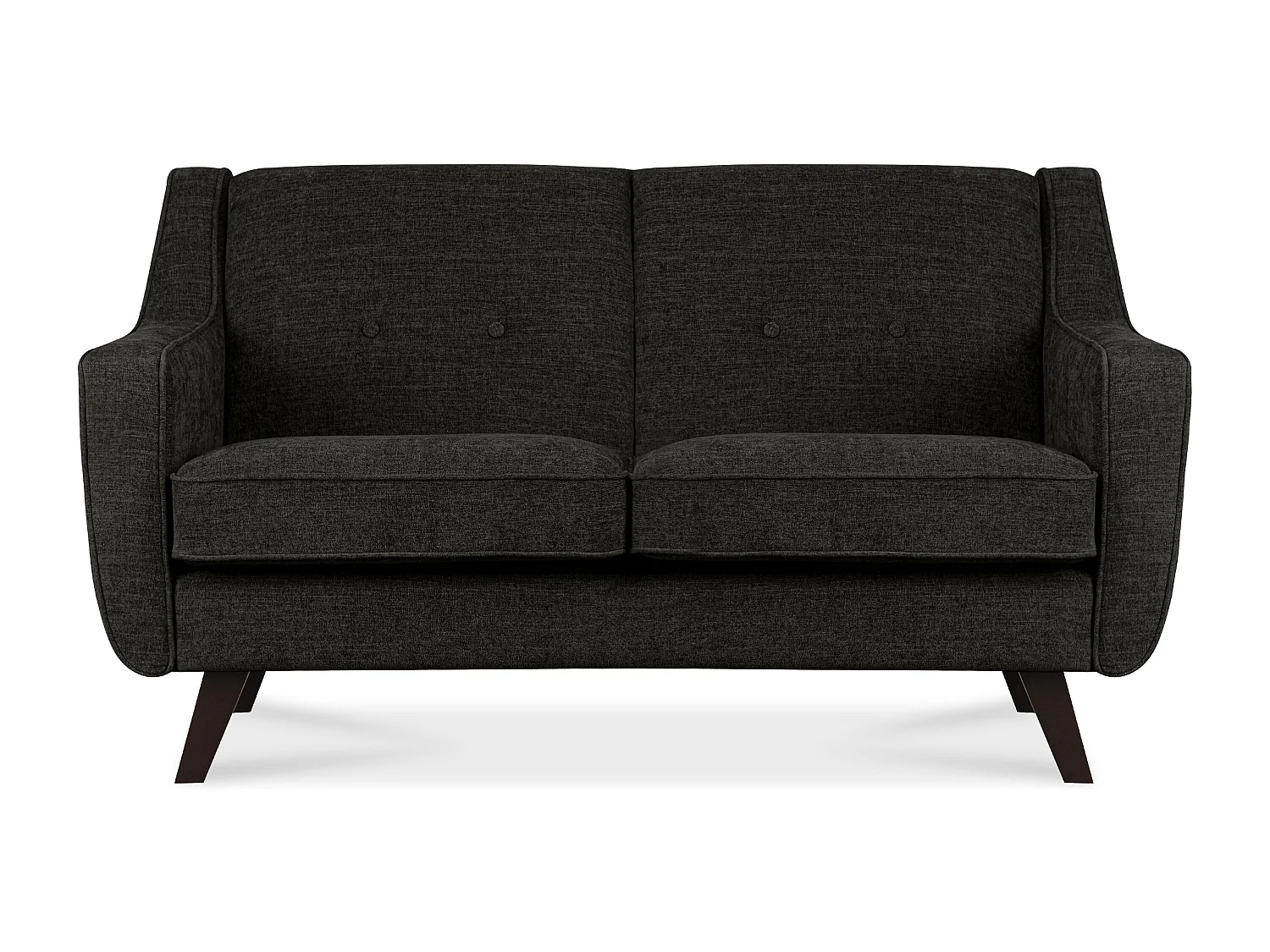 Sofa - 2 Sitzer im zeitlosen Design - Velours-Bezug - grau - TERSO