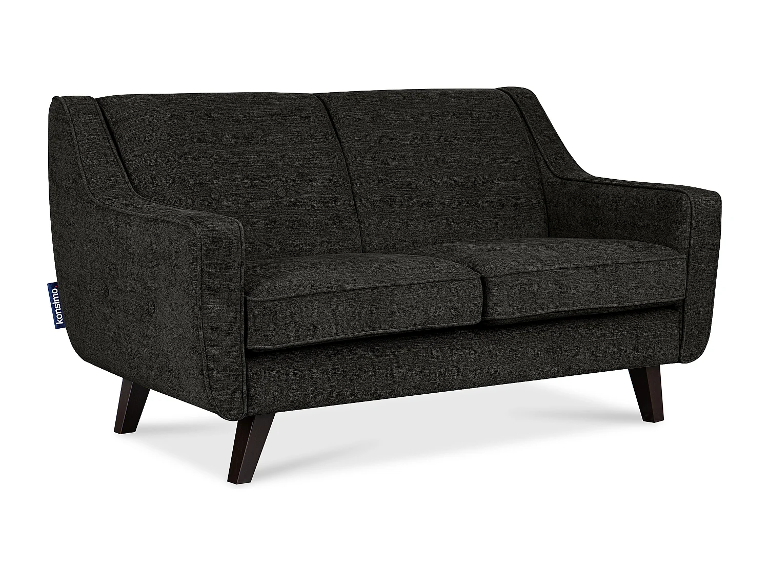 Sofa - 2 Sitzer im zeitlosen Design - Velours-Bezug - grau - TERSO