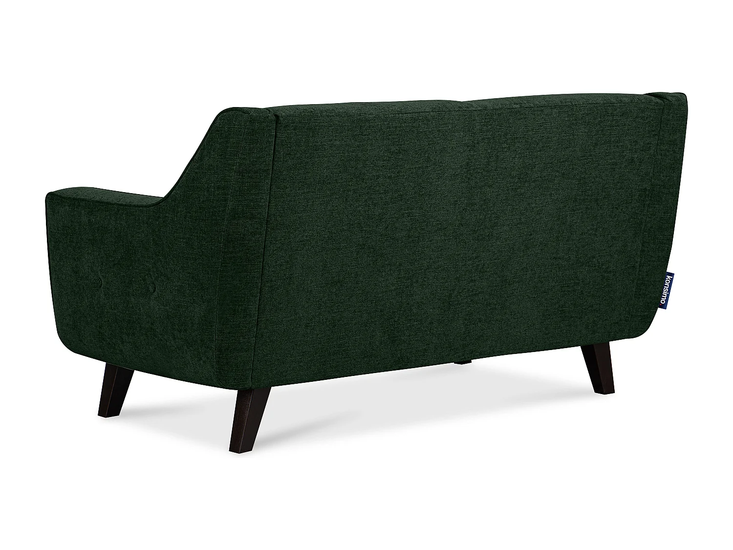 Sofa - 2 Sitzer im zeitlosen Design - Velours-Bezug - blau - TERSO