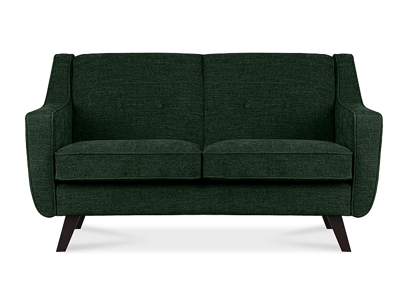 Sofa - 2 Sitzer im zeitlosen Design - Velours-Bezug - blau - TERSO