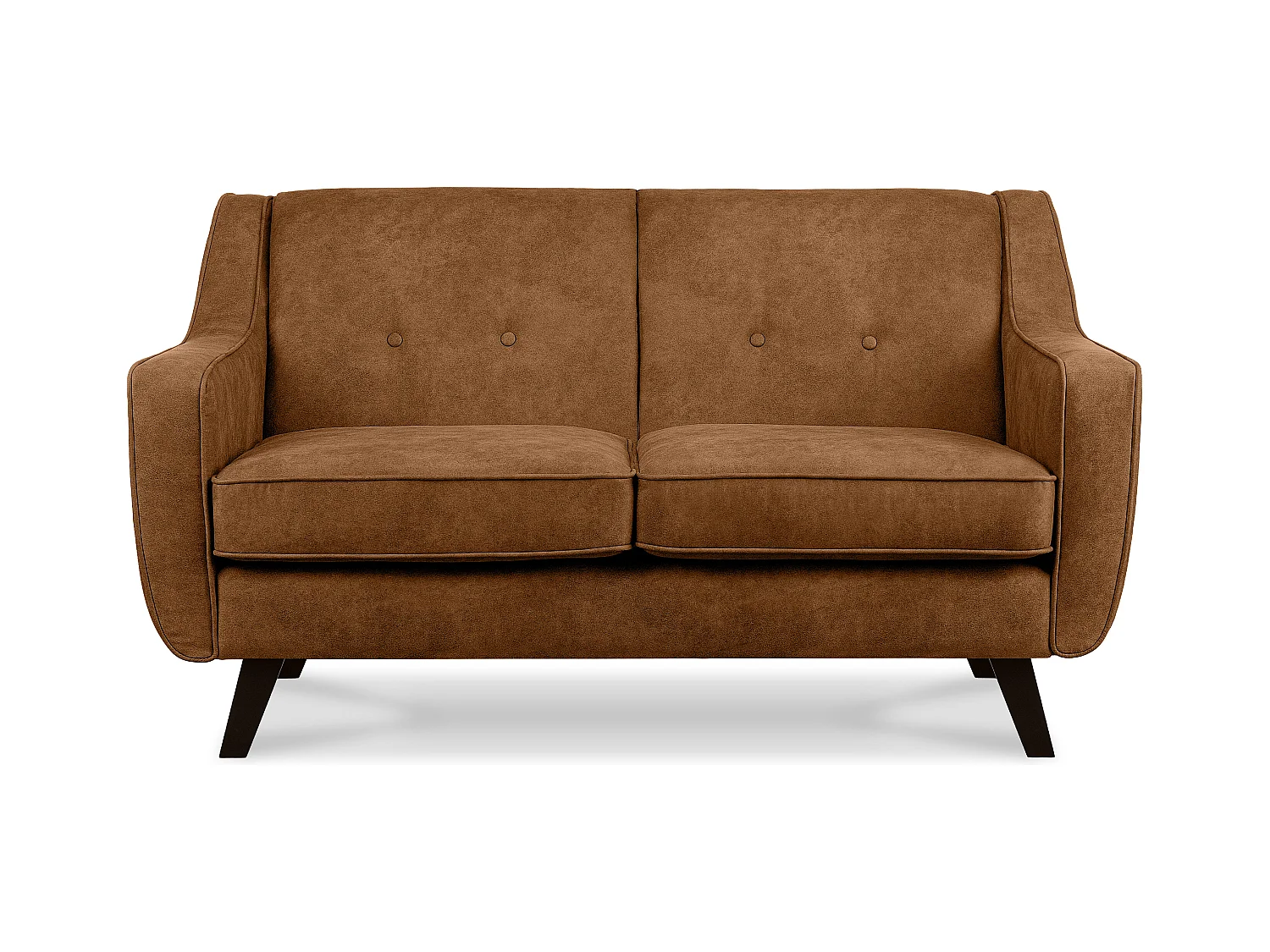 Sofa - 2 Sitzer im zeitlosen Design - in Lederoptik - rotbraun - TERSO