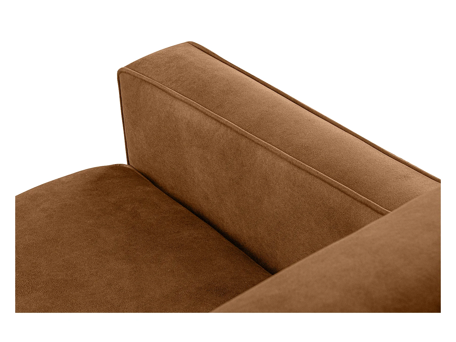 Sofa - 2 Sitzer im zeitlosen Design - in Lederoptik - rotbraun - TERSO