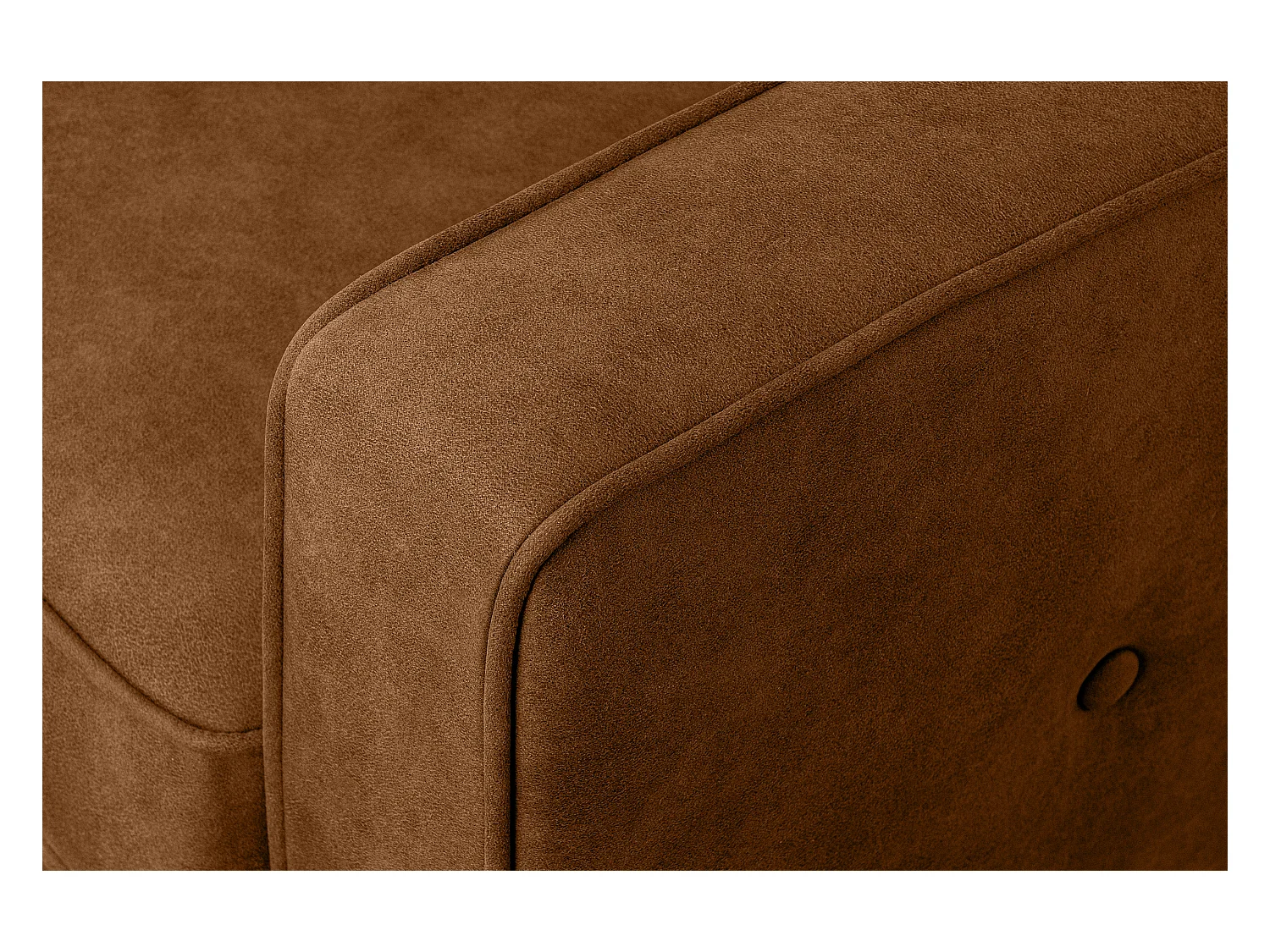 Sofa - 2 Sitzer im zeitlosen Design - in Lederoptik - rotbraun - TERSO