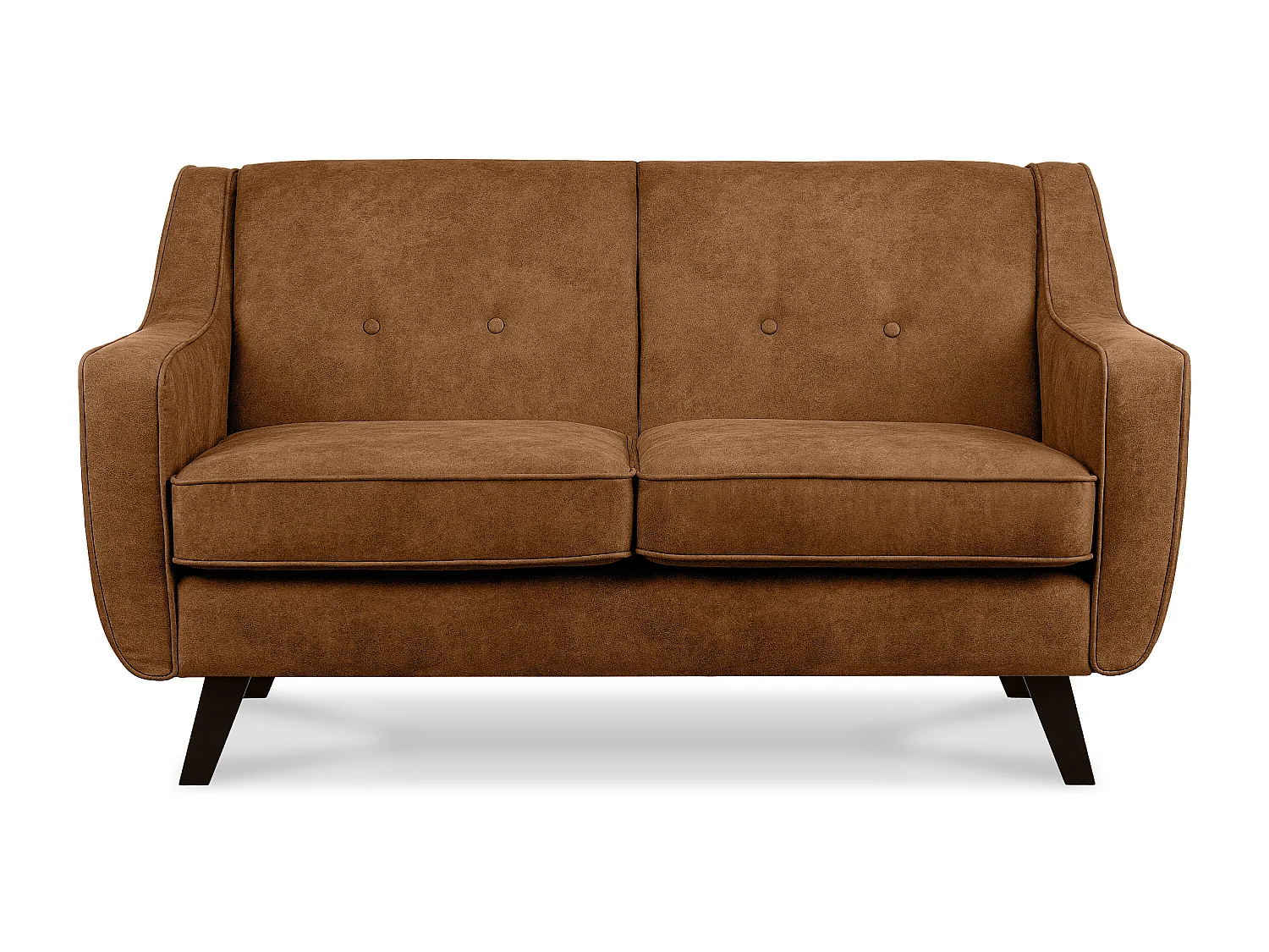 Sofa - 2 Sitzer im zeitlosen Design - in Lederoptik - rotbraun - TERSO