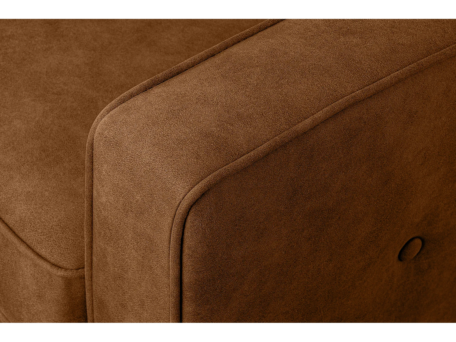 Sofa - 2 Sitzer im zeitlosen Design - in Lederoptik - rotbraun - TERSO