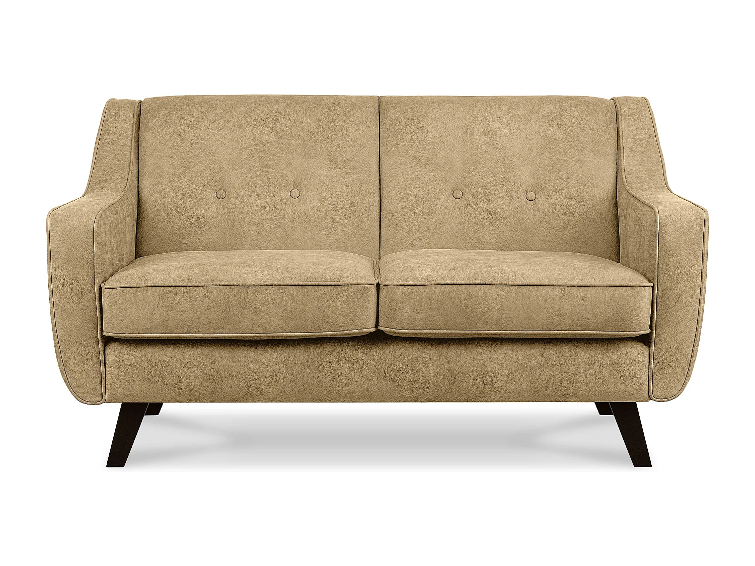 Sofa - 2 Sitzer im zeitlosen Design - in Lederoptik - hellbeige - TERSO