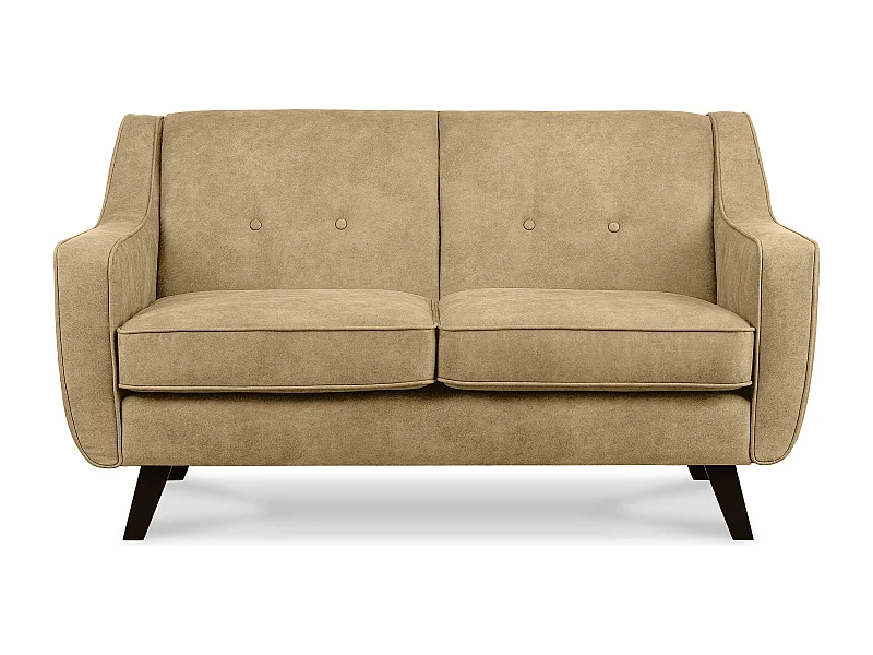 Sofa - 2 Sitzer im zeitlosen Design - in Lederoptik - hellbeige - TERSO