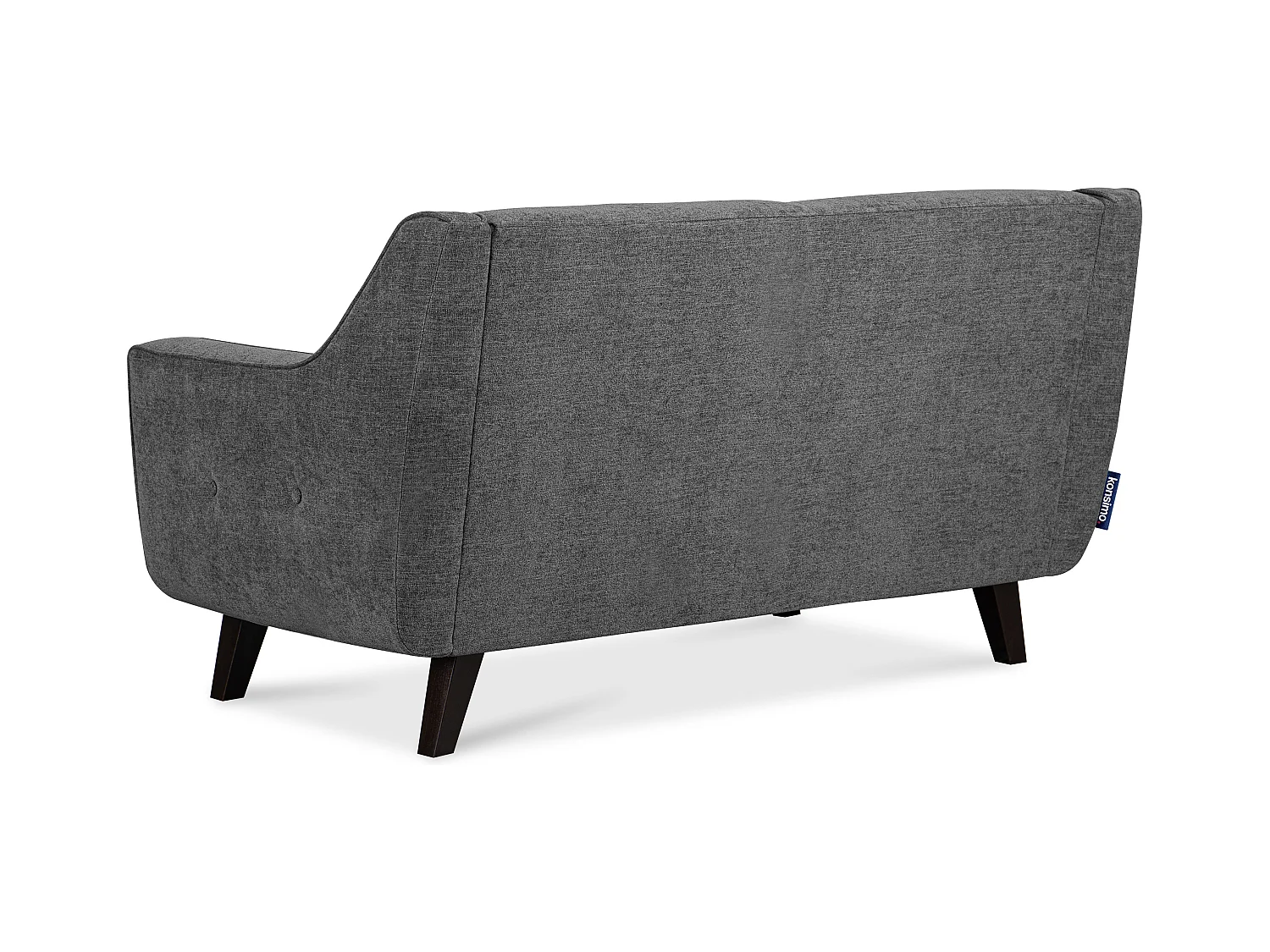 Sofa - 2 Sitzer im zeitlosen Design - Velours-Bezug - silber - TERSO