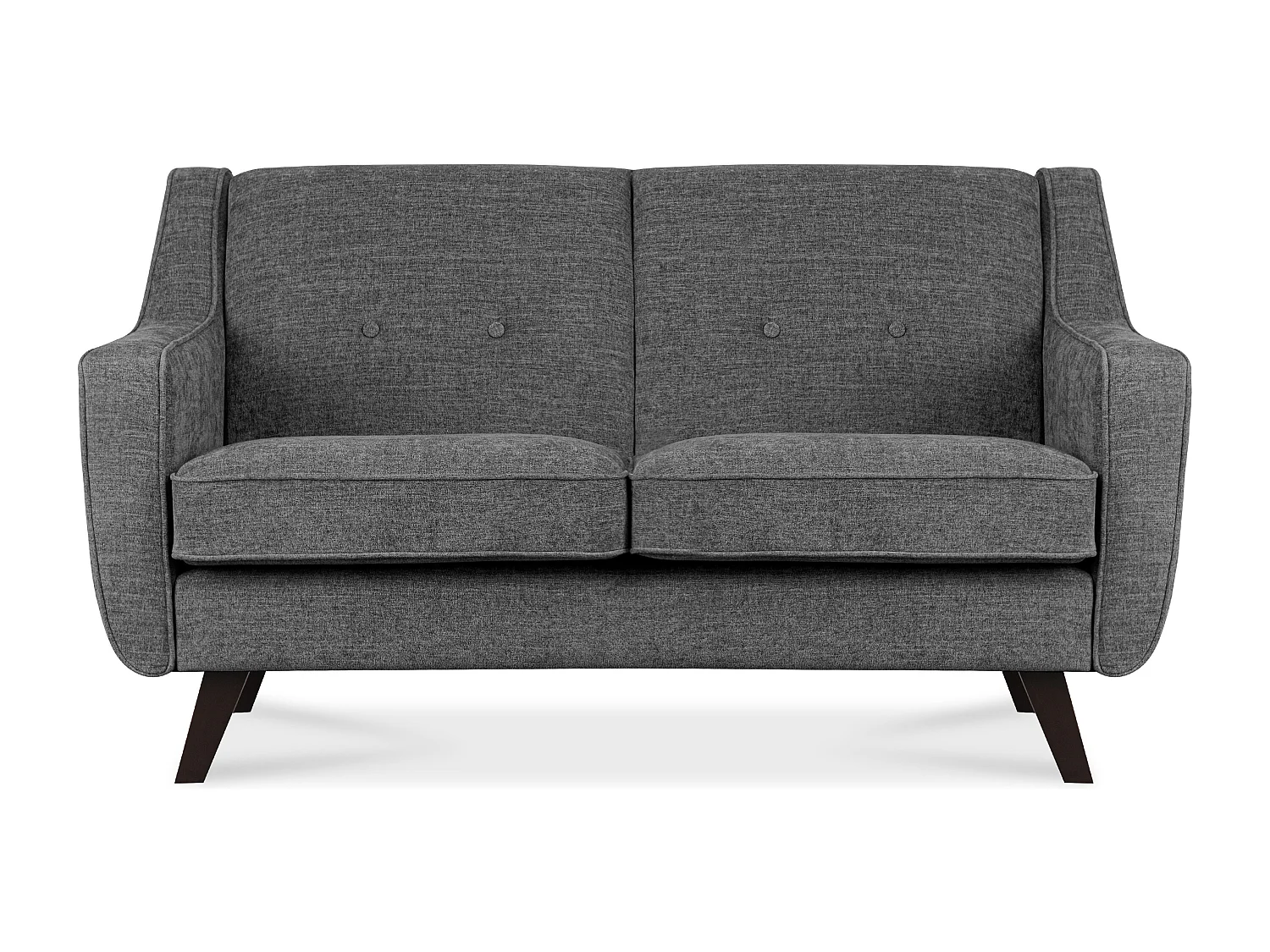 Sofa - 2 Sitzer im zeitlosen Design - Velours-Bezug - silber - TERSO