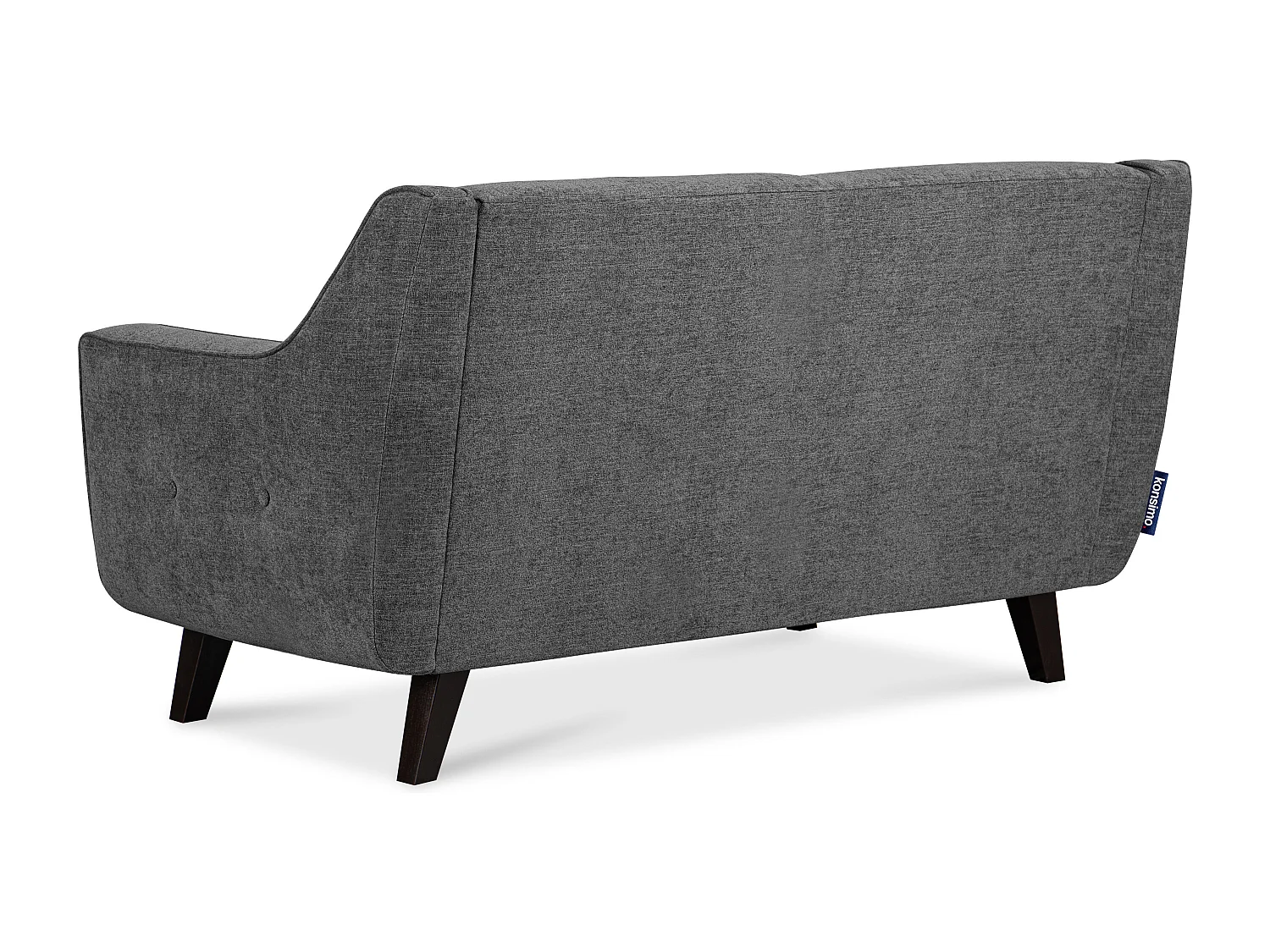 Sofa - 2 Sitzer im zeitlosen Design - Velours-Bezug - silber - TERSO