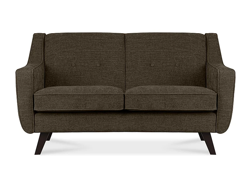 Sofa - 2 Sitzer im zeitlosen Design - Velours-Bezug - braun - TERSO