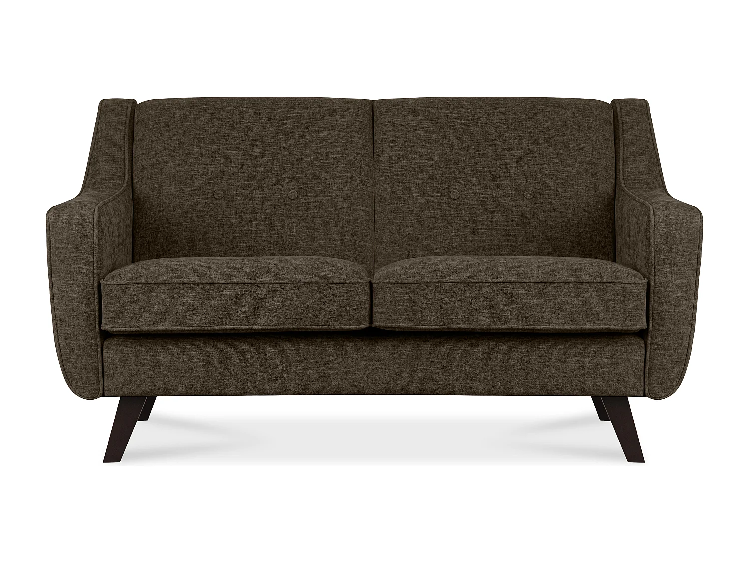 Sofa - 2 Sitzer im zeitlosen Design - Velours-Bezug - braun - TERSO