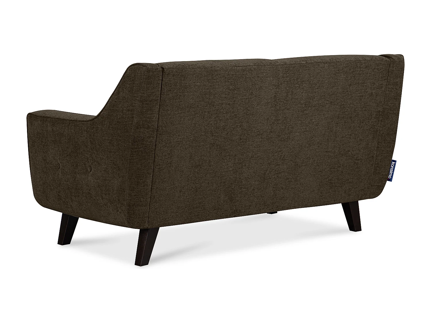 Sofa - 2 Sitzer im zeitlosen Design - Velours-Bezug - braun - TERSO