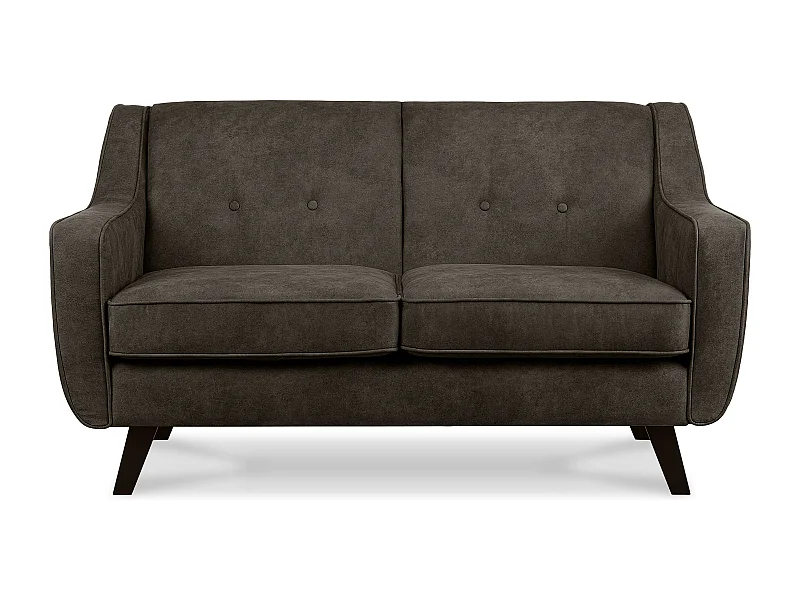 Sofa - 2 Sitzer im zeitlosen Design - in Lederoptik - graubraun - TERSO