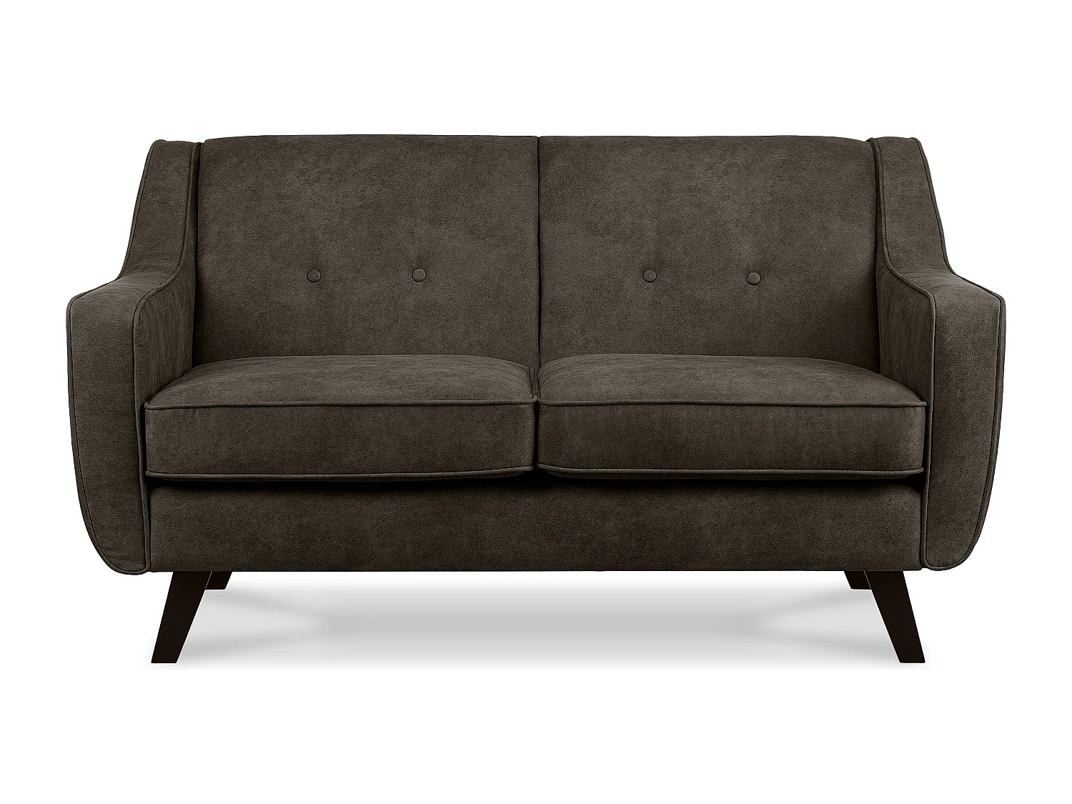 Sofa - 2 Sitzer im zeitlosen Design - in Lederoptik - graubraun - TERSO
