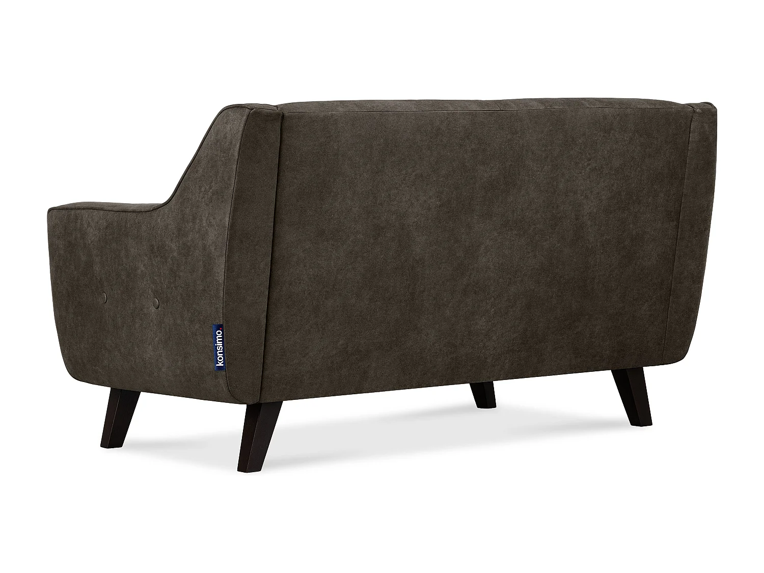 Sofa - 2 Sitzer im zeitlosen Design - in Lederoptik - graubraun - TERSO