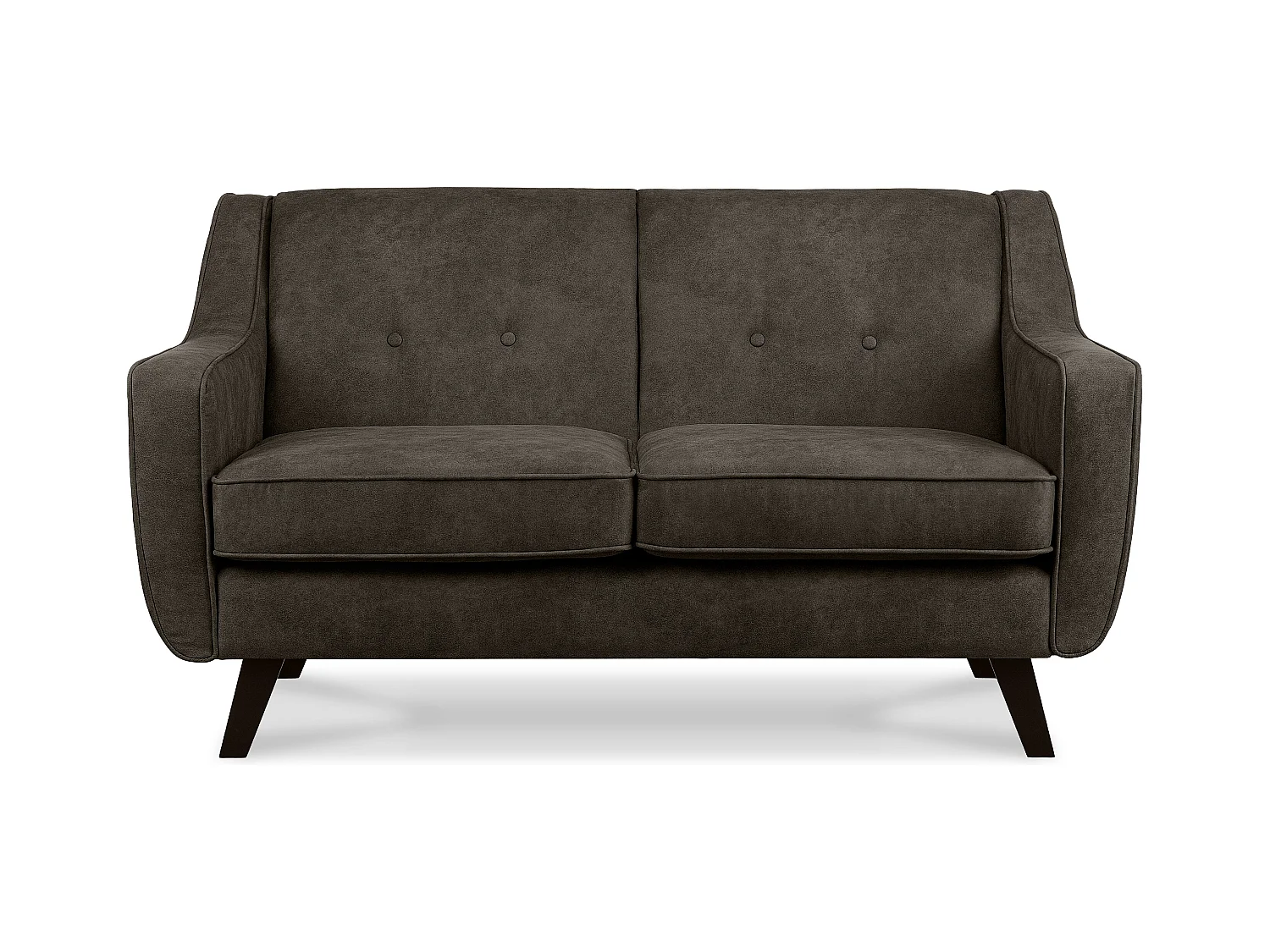 Canapé - 2 places au design intemporel - aspect cuir - gris brun - TERSO