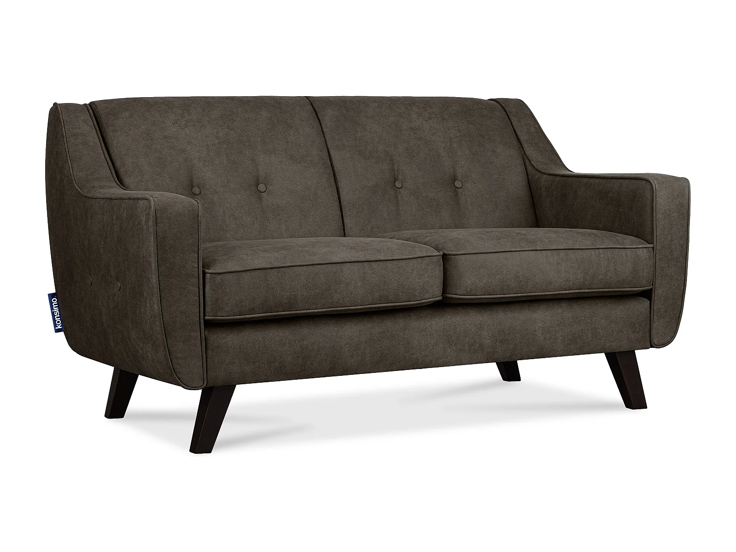 Sofa - 2 Sitzer im zeitlosen Design - in Lederoptik - graubraun - TERSO