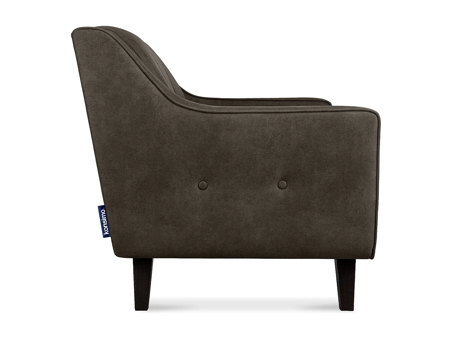 Sofa - 2 Sitzer im zeitlosen Design - in Lederoptik - graubraun - TERSO