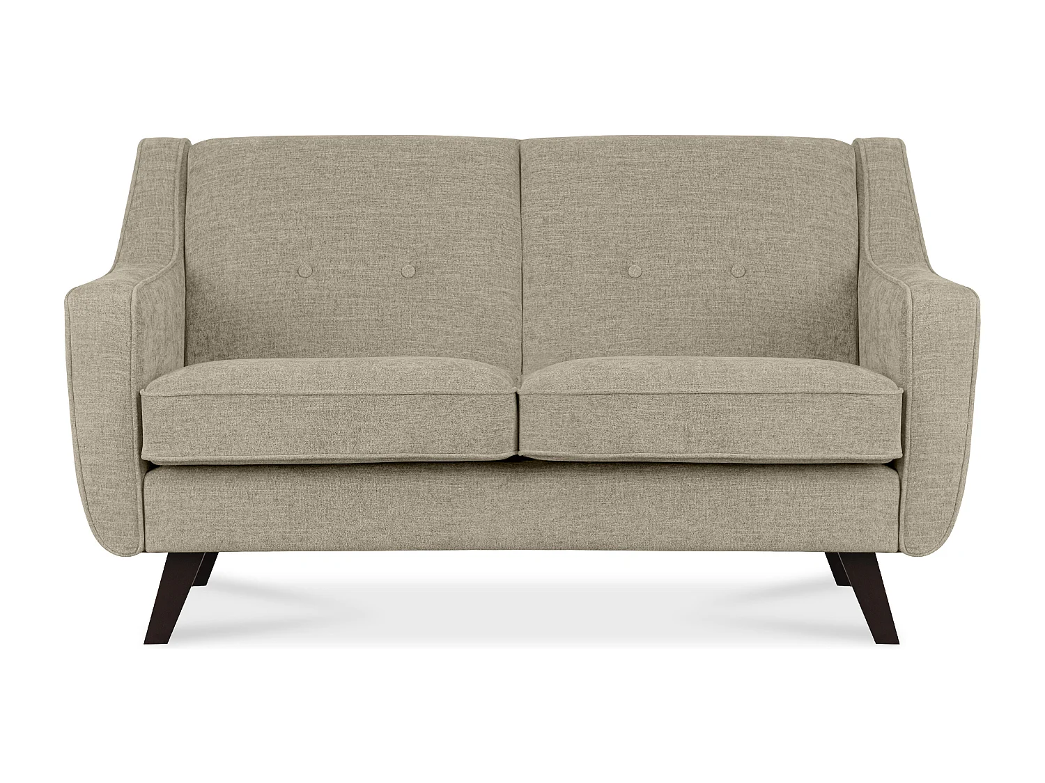 Sofa - 2 Sitzer im zeitlosen Design - Velours-Bezug - gelb - TERSO