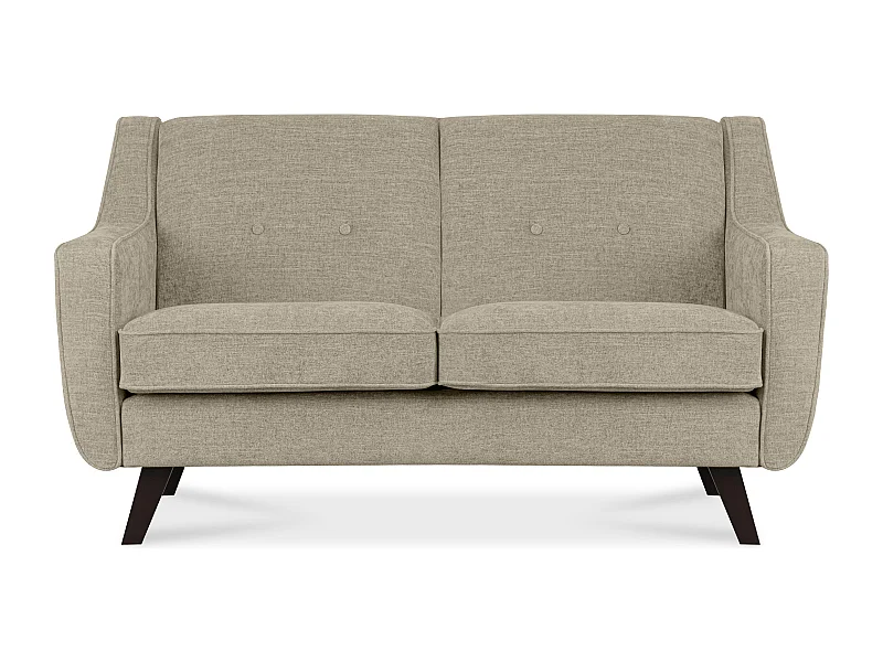 Sofa - 2 Sitzer im zeitlosen Design - Velours-Bezug - gelb - TERSO