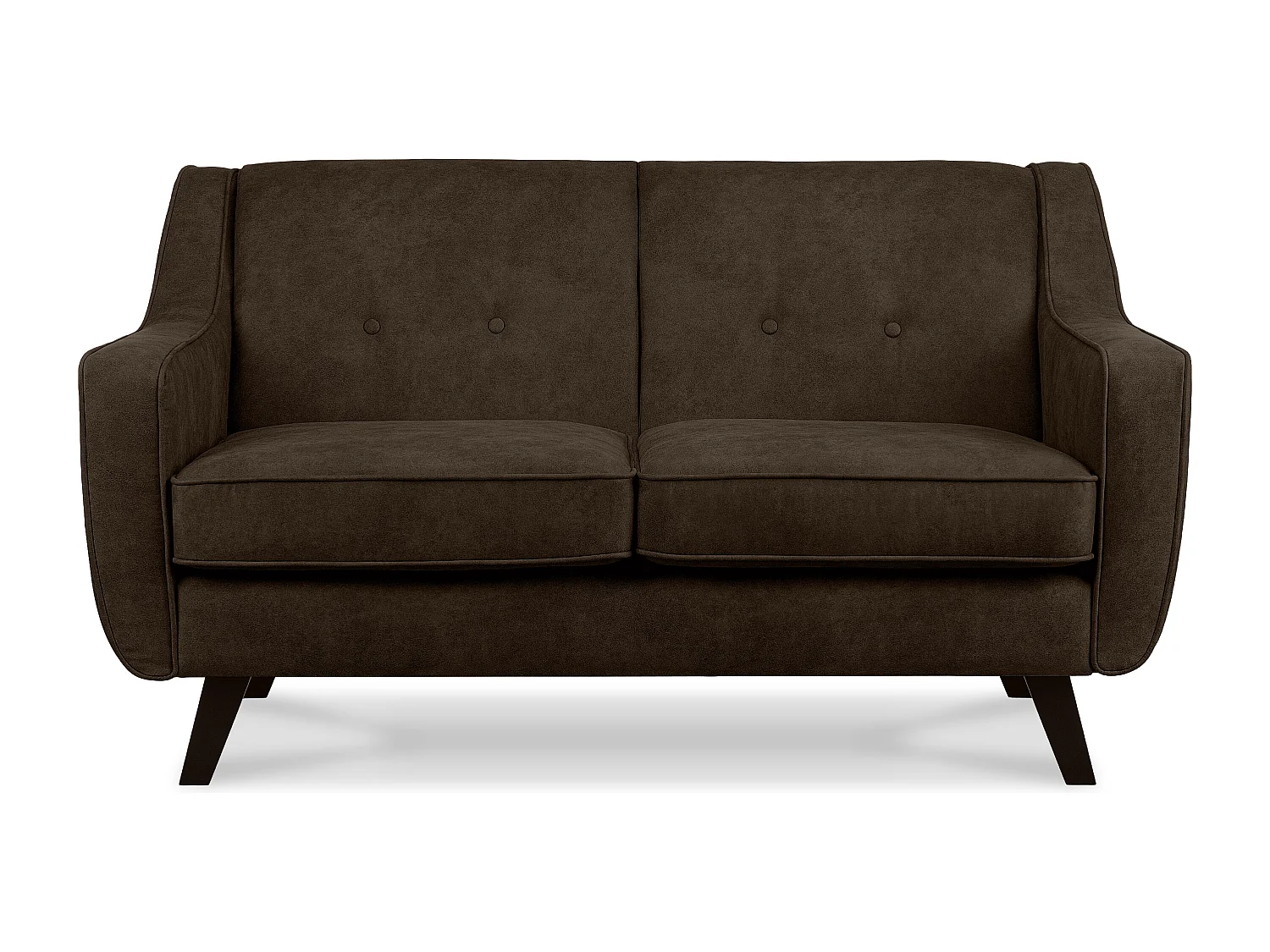 Sofa - 2 Sitzer im zeitlosen Design - in Lederoptik - dunkelbraun - TERSO