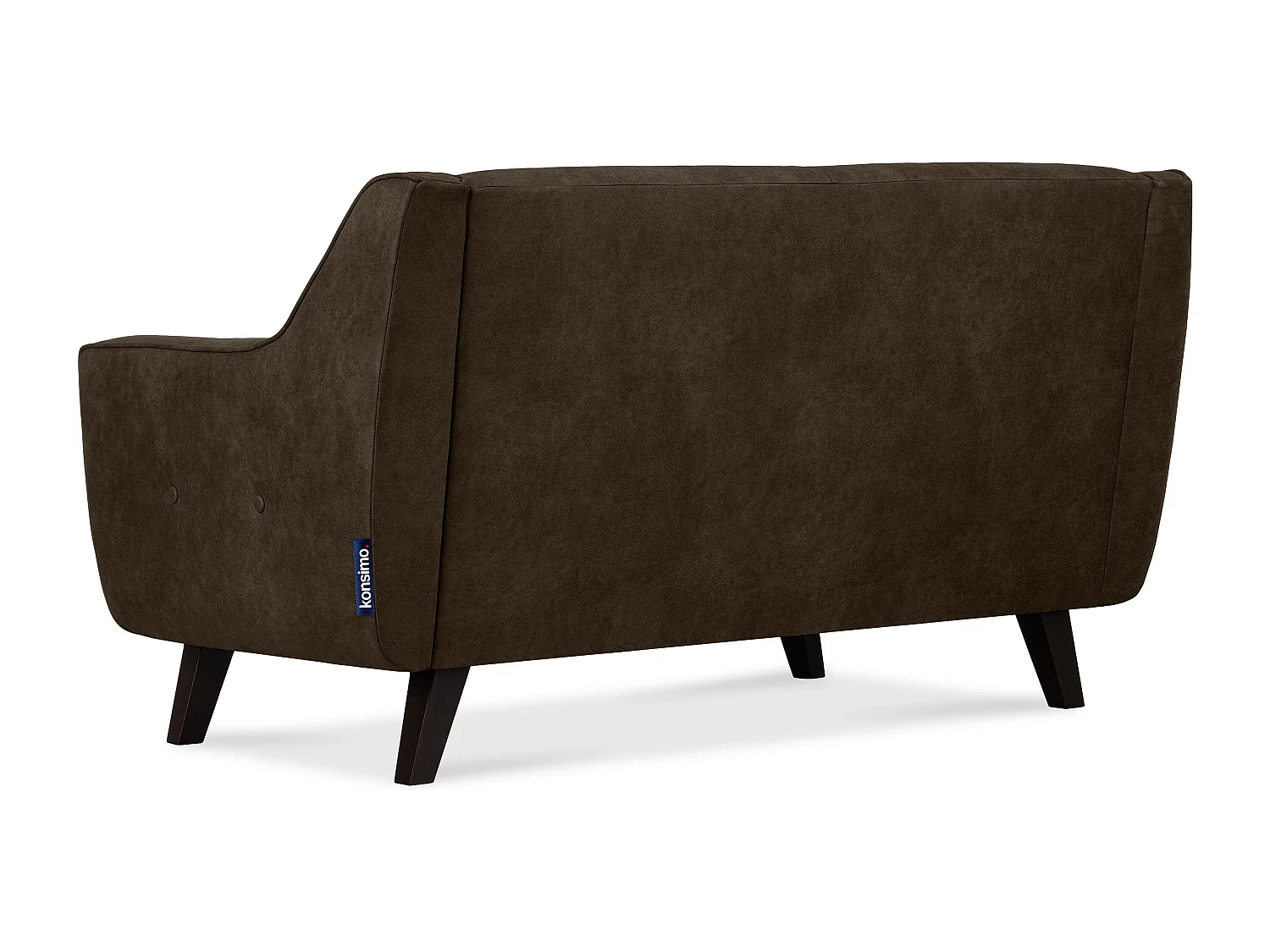 Sofa - 2 Sitzer im zeitlosen Design - in Lederoptik - dunkelbraun - TERSO