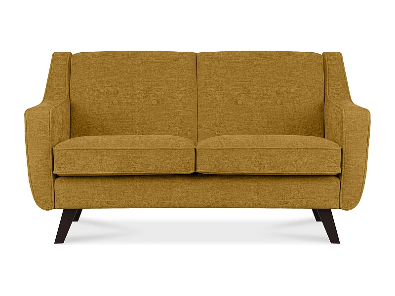 Sofa - 2 Sitzer im zeitlosen Design - Velours-Bezug - gelb - TERSO