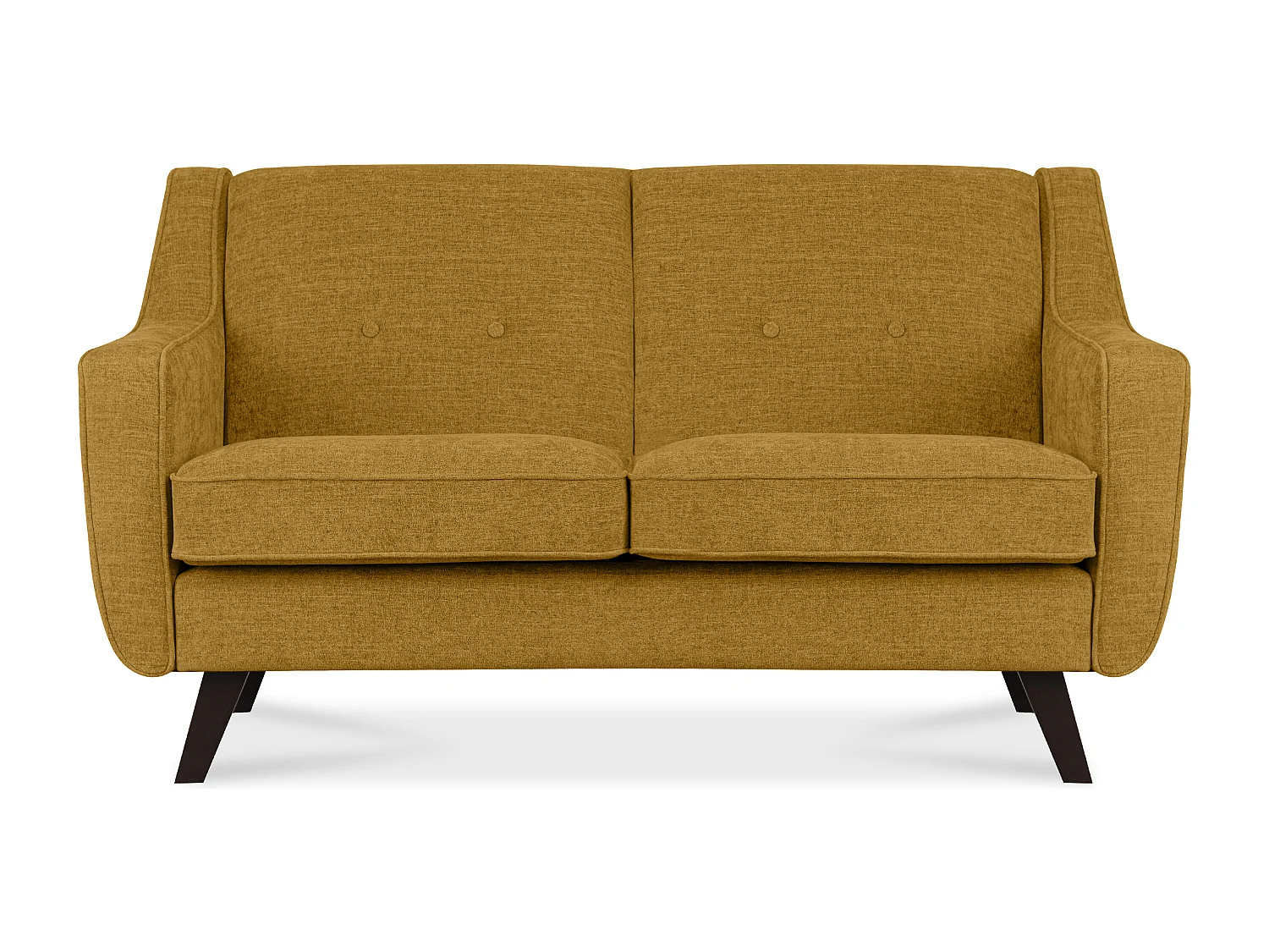 Sofa - 2 Sitzer im zeitlosen Design - Velours-Bezug - gelb - TERSO