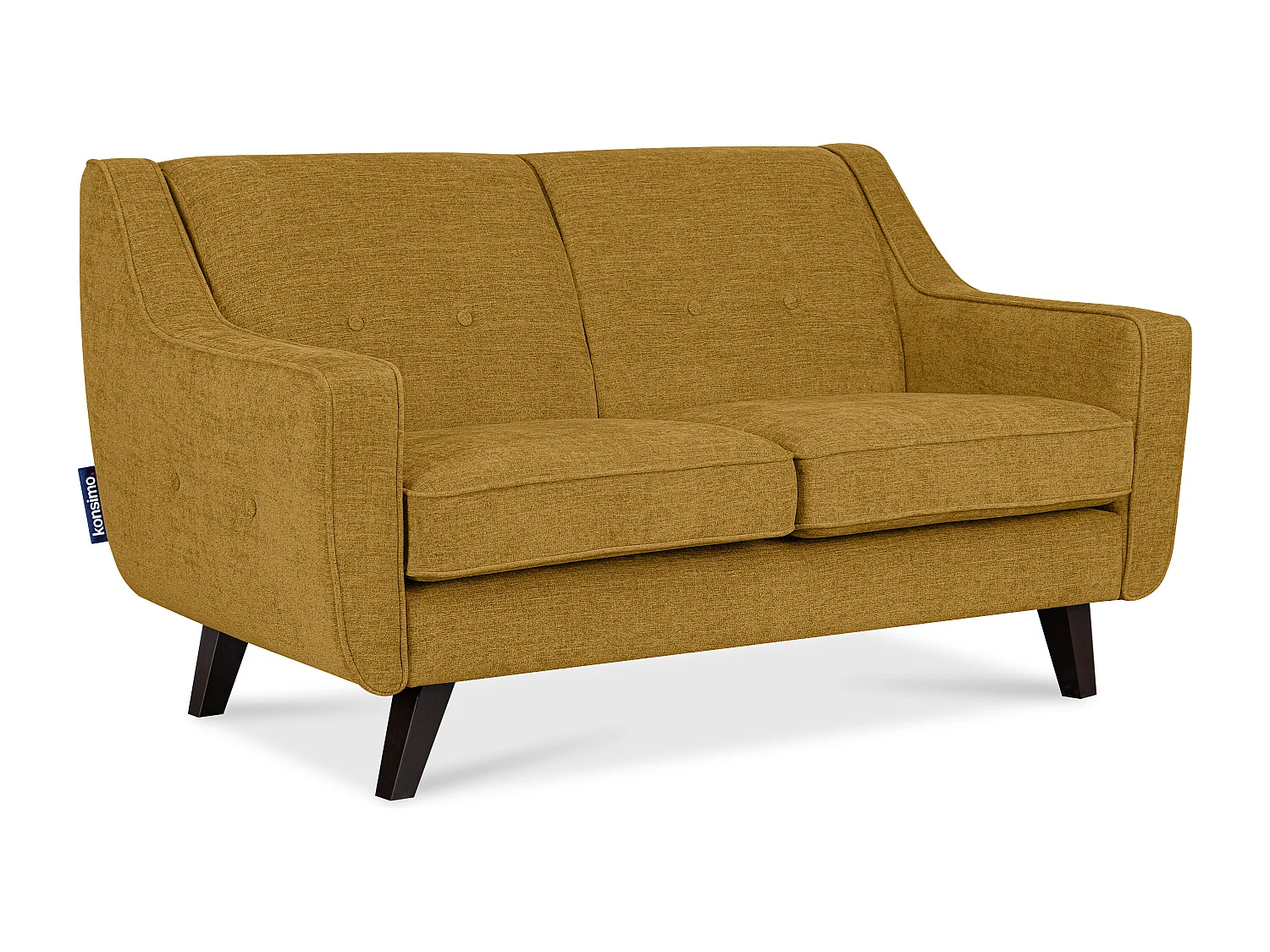 Sofa - 2 Sitzer im zeitlosen Design - Velours-Bezug - gelb - TERSO
