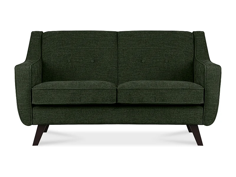 Sofa - 2 Sitzer im zeitlosen Design - Velours-Bezug - grün - TERSO