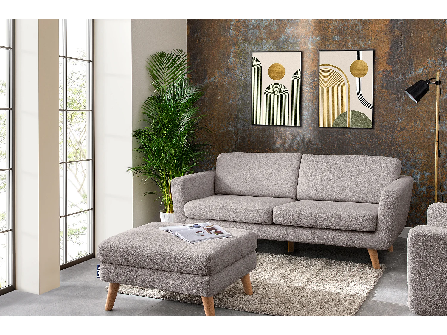 Skandinavisches  Sofa 3 Sitzer - Hellgrau - TAGIO