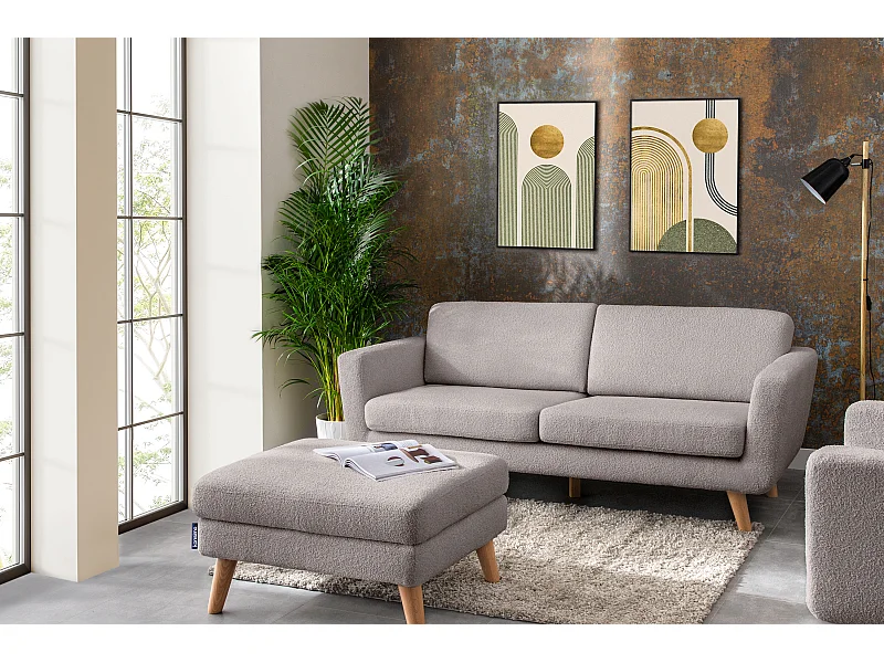 Skandinavisches  Sofa 3 Sitzer - Hellgrau - TAGIO