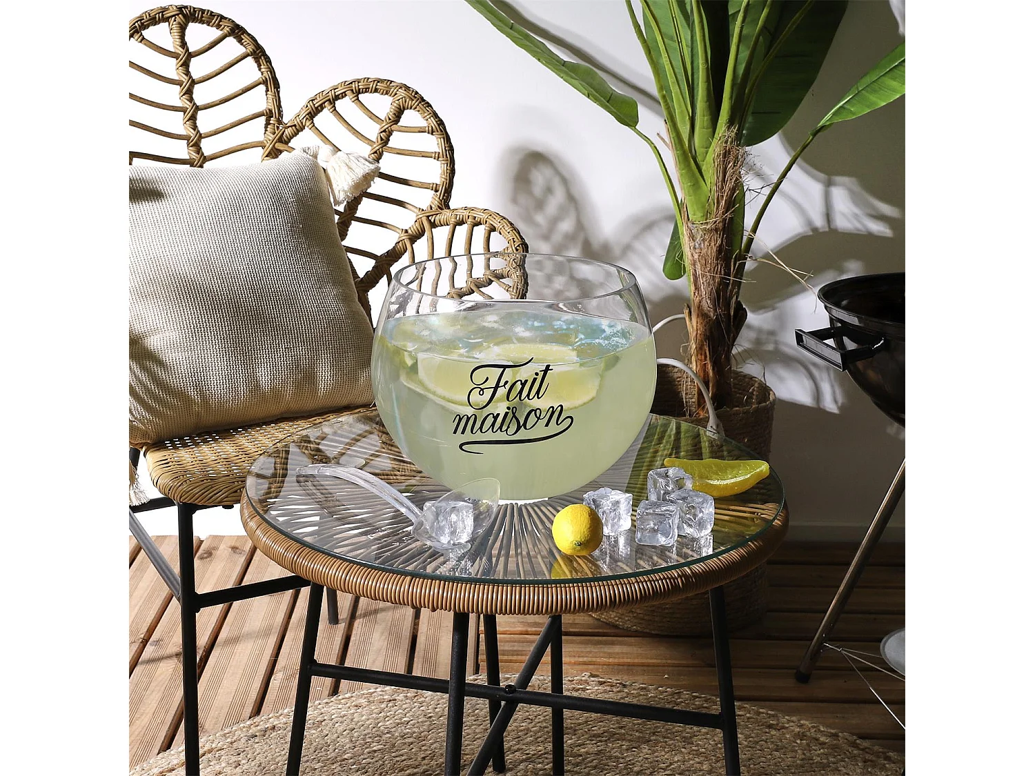 Saladier A Cocktail 6.6l Et Louche Transparent