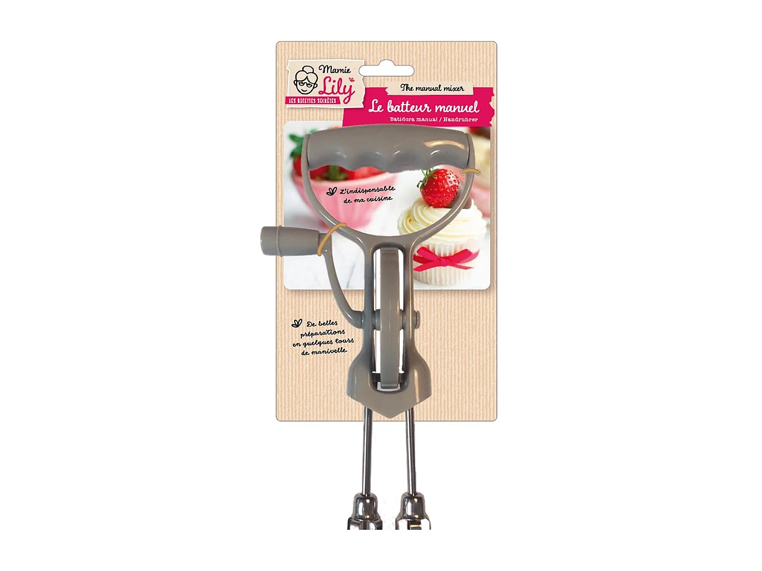 Batteur Manuel "Mamie Lily" 31cm Gris