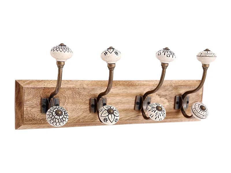 Retro-Haken aus Keramik mit 4 Stützen