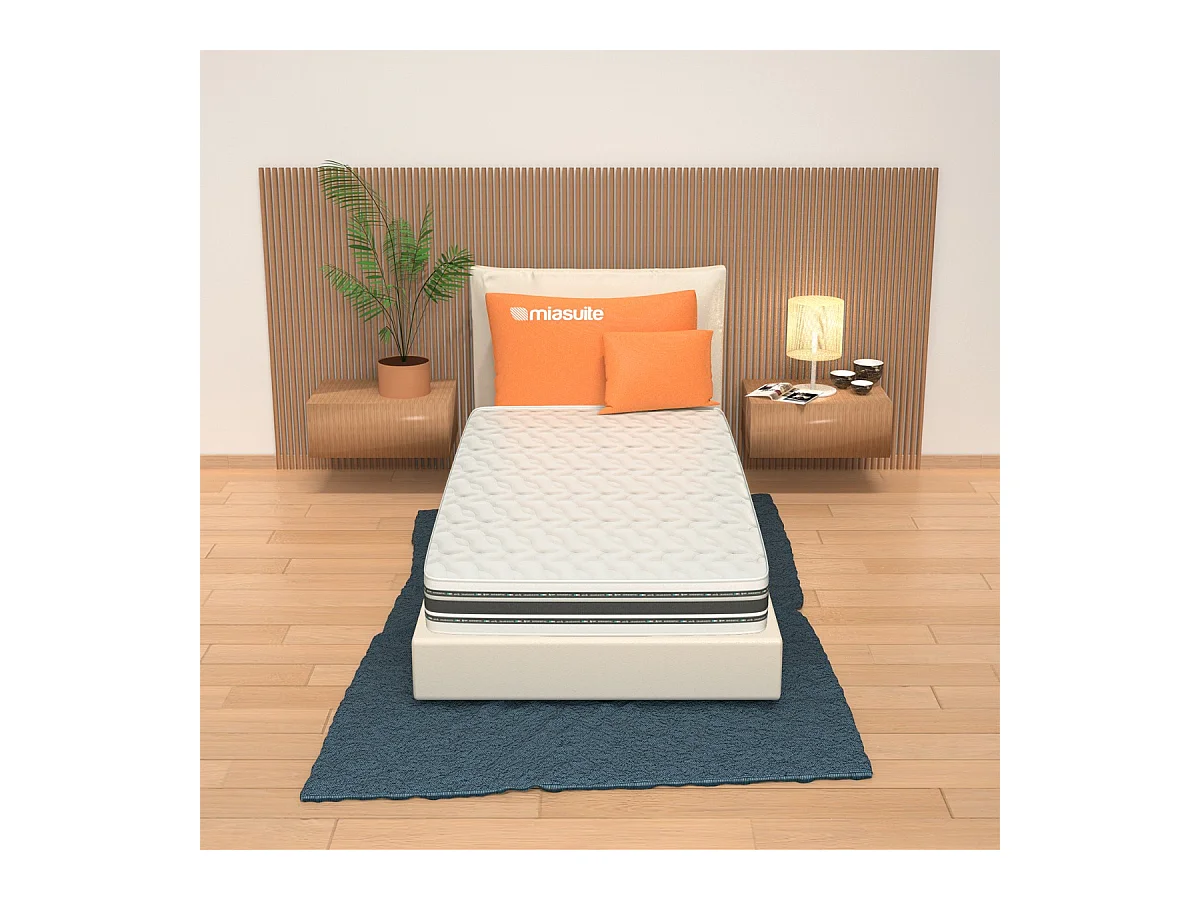 Materasso Singolo 90x200 cm a Molle Bonnel e Memory, alto 26 cm - Box System, Traspirante | Rubino