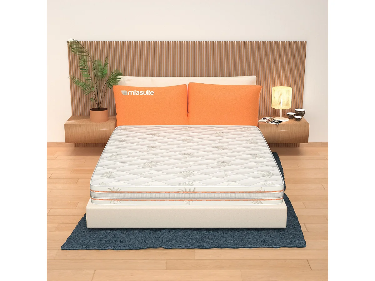 Materasso Matrimoniale 170x190 Memory, alto 25 cm - Rivestimento in Aloe Vera, Traspirante | Top H25